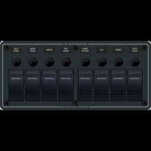 Blue Sea 8371 Water Resistant Panel-8 Position-Black-Horizontal Mount
