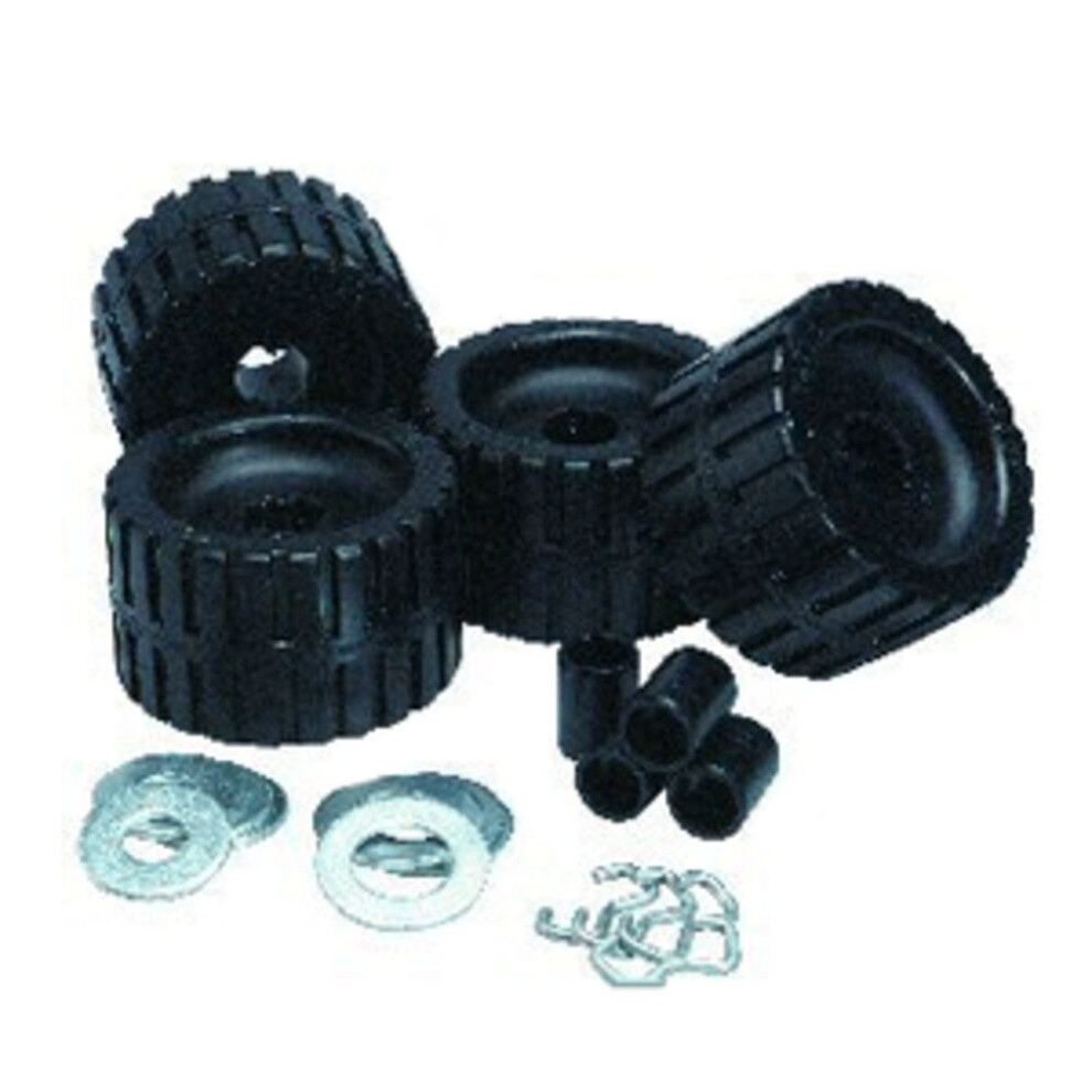 C.e. Smith Ribbed Roller Replacement Kit - 4 Pack - Black 768296004873