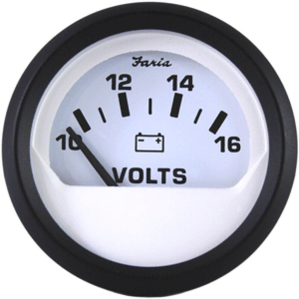 Faria Euro White 2" Voltmeter (10-16 VDC)-image-OPC-P7C2RYS-NEW