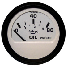Faria Euro White 2"" Oliedrukmeter (80 PSI)
