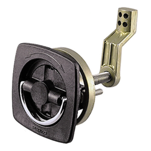 Perko Flush Latch Black 2-1/2" X 2-1/2" W/ Offset Cam Bar &