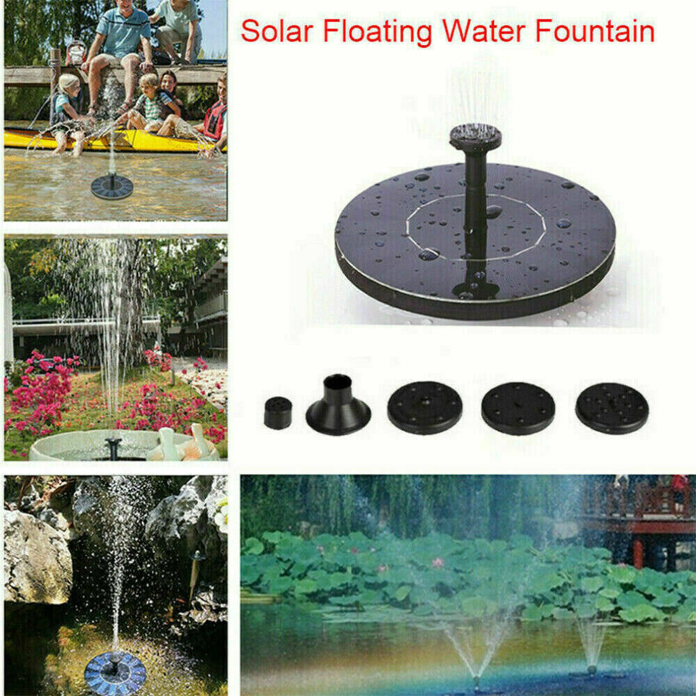 Solar Powered Floating Pump Water Fountain Birdbath Pond Pool Garden