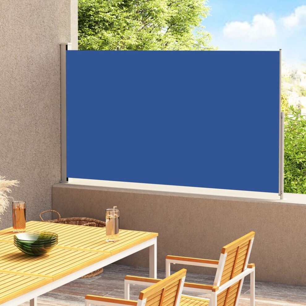 vidaXL Patio Retractable Side Awning 200x300 cm Blue Privacy Screen Sunshade