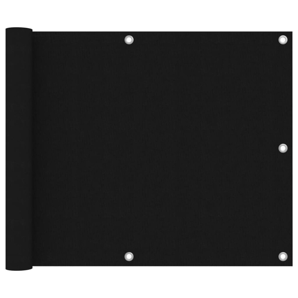 Vidaxl Balcony Screen Black 75X600 Cm Oxford Fabric Garden Privacy Sunshade