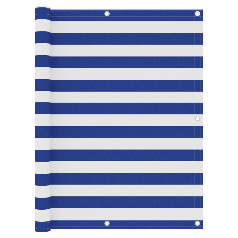 Vidaxl Balcony Screen White And Blue 120X500 Cm Oxford Fabric Privacy Sunshade