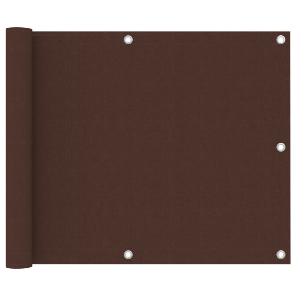 Vidaxl Balcony Screen Brown 75X600 Cm Oxford Fabric Garden Privacy Sunshade