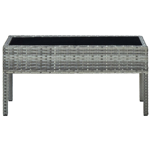 VidaXL vidaXL Gartentisch Grau 75x40x37 cm Poly Rattan 2