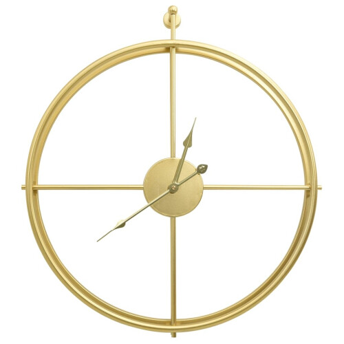 VidaXL vidaXL Wall Clock Gold Iron Home Office Decor Hanging Skeleton Analog Clock 1