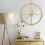 VidaXL vidaXL Wall Clock Gold Iron Home Office Decor Hanging Skeleton Analog Clock 1