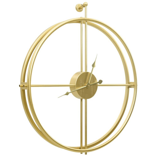 VidaXL vidaXL Wall Clock Gold Iron Home Office Decor Hanging Skeleton Analog Clock 2