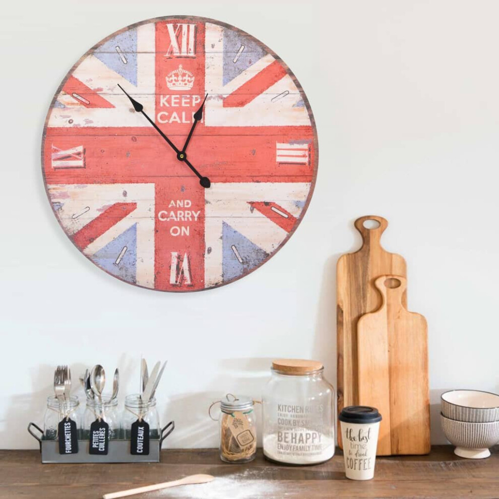 vidaXL Vintage Wall Clock UK Home Office Decor Hanging Analog Number Clock