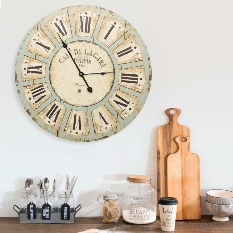 vidaXL Wall Clock Multicolour MDF Home Office Decoration Hanging Analog Clock