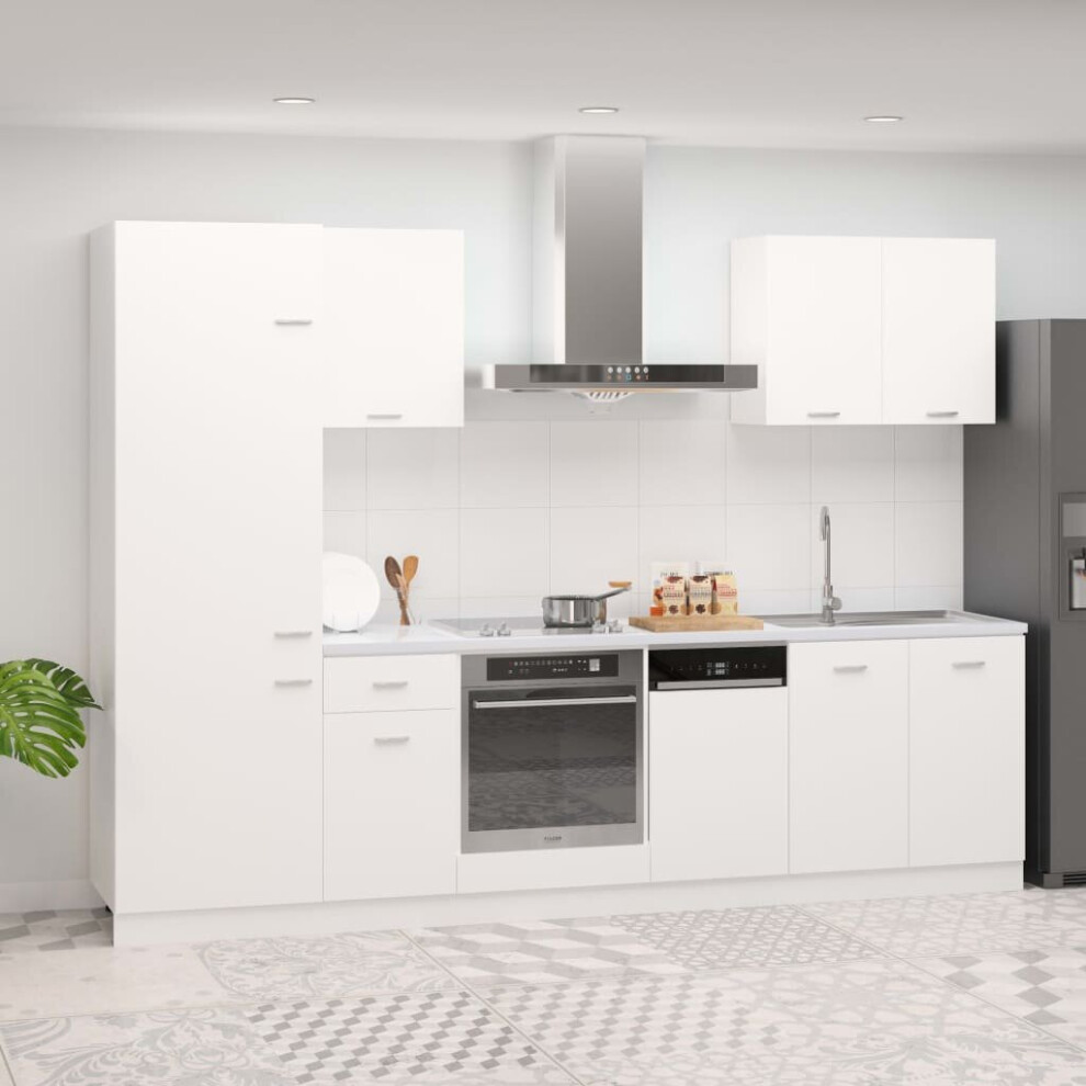 Vidaxl Kitchen Cabinet Set 7 Piece White Engineered Wood Hanging Cupboard 8720286326879
