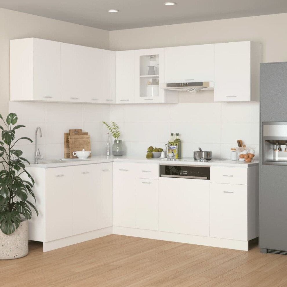 vidaXL Kitchen Cabinet Set 11 Piece White Engineered Wood Storage Cupboards