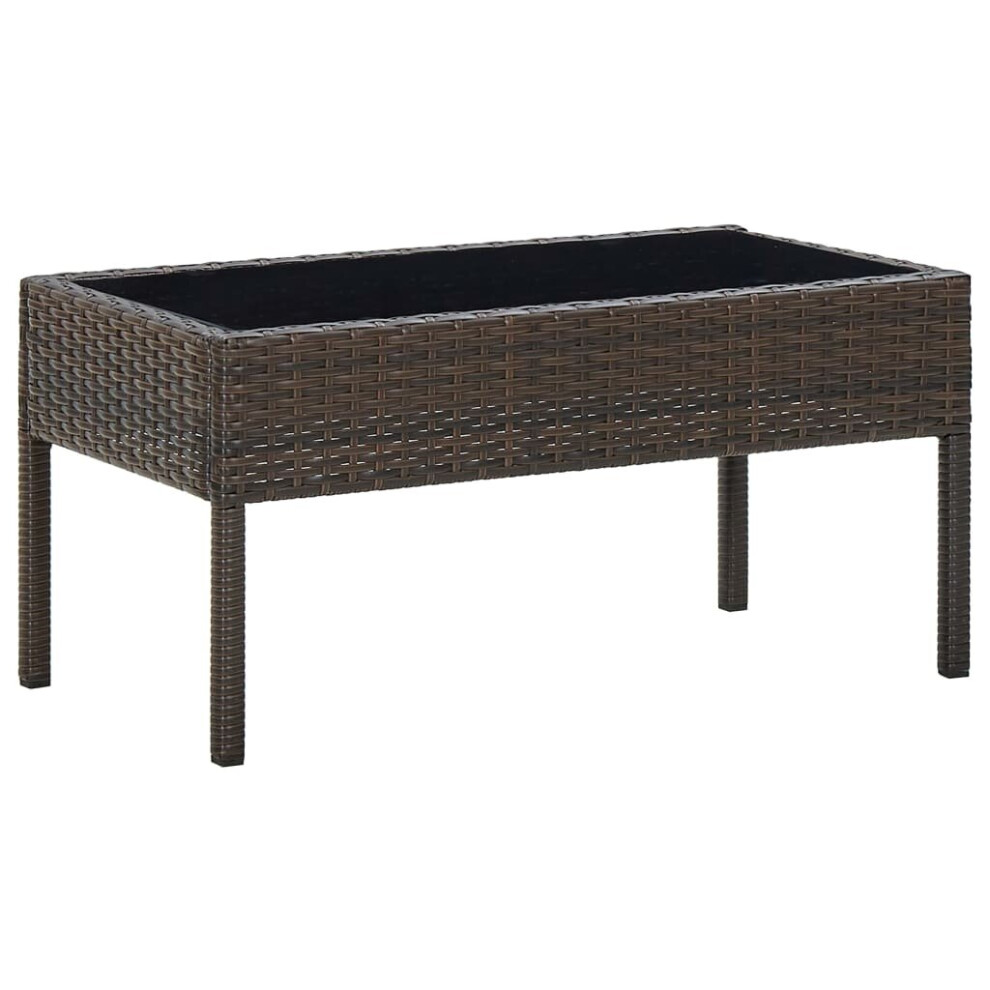 vidaXL Garden Table Brown 75x40x37 cm Poly Rattan Outdoor Furniture Side Table