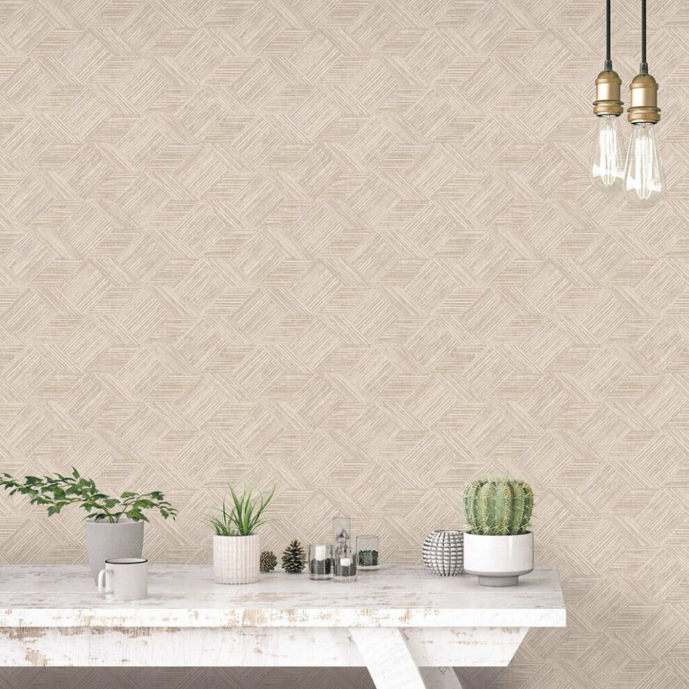 Noordwand Wallpaper Wall Panel Wall Sticker Evergreen Wicker Natural Beige