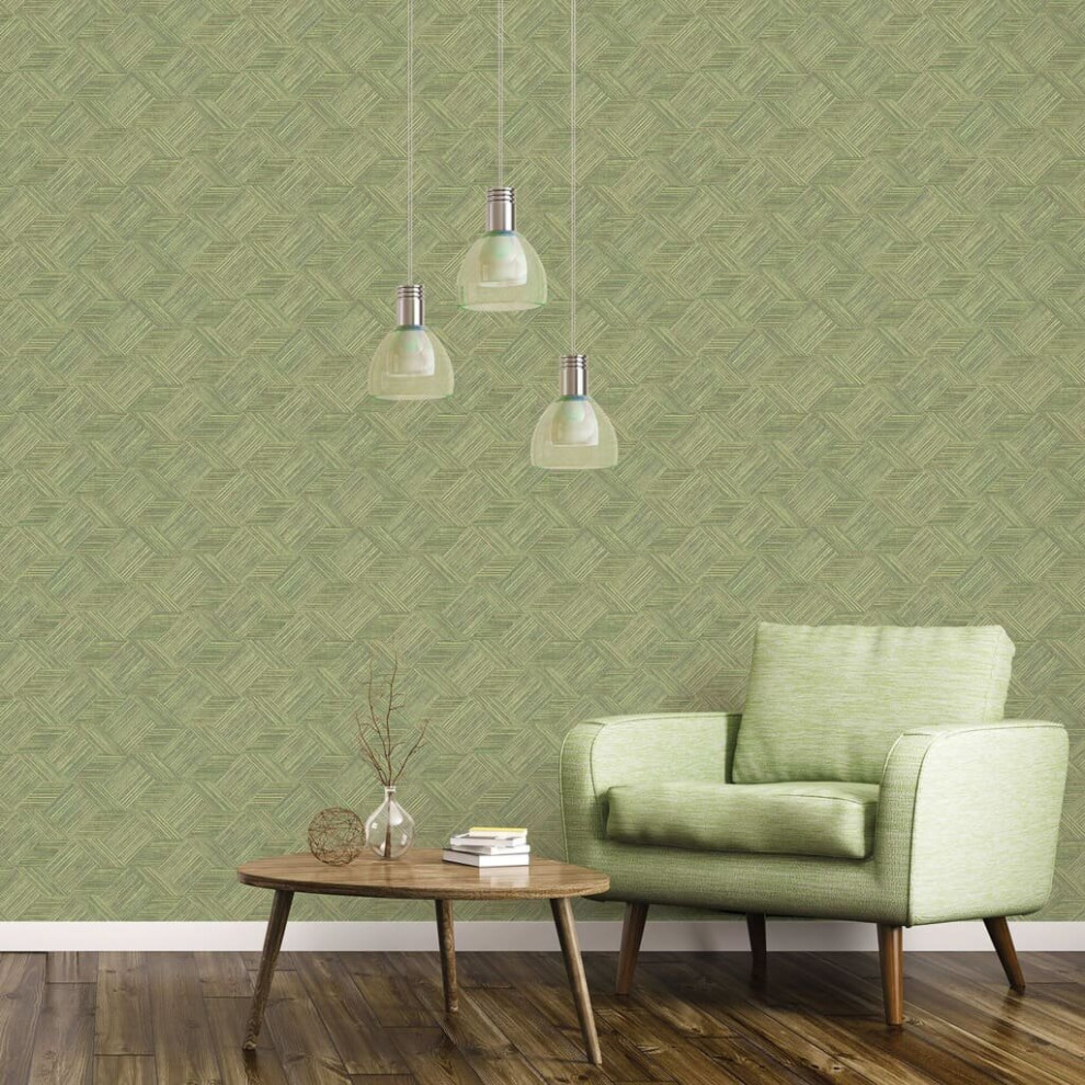 Noordwand Wallpaper Wall Panel Wall Sticker Evergreen Wicker Natural Green 8022560073555