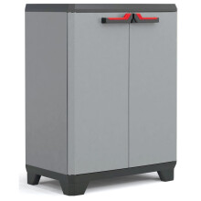Keter Niedrige Stilo Grau und Schwarz Aufbewahrungsarmoire 90 cm Organizer Fach 434769