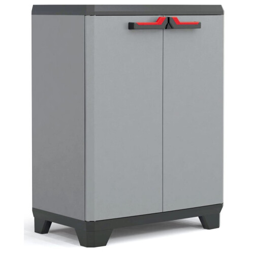 Keter Keter Low Storage Cabinet Grey and Black 90 cm Tool Cupboard Home Organiser