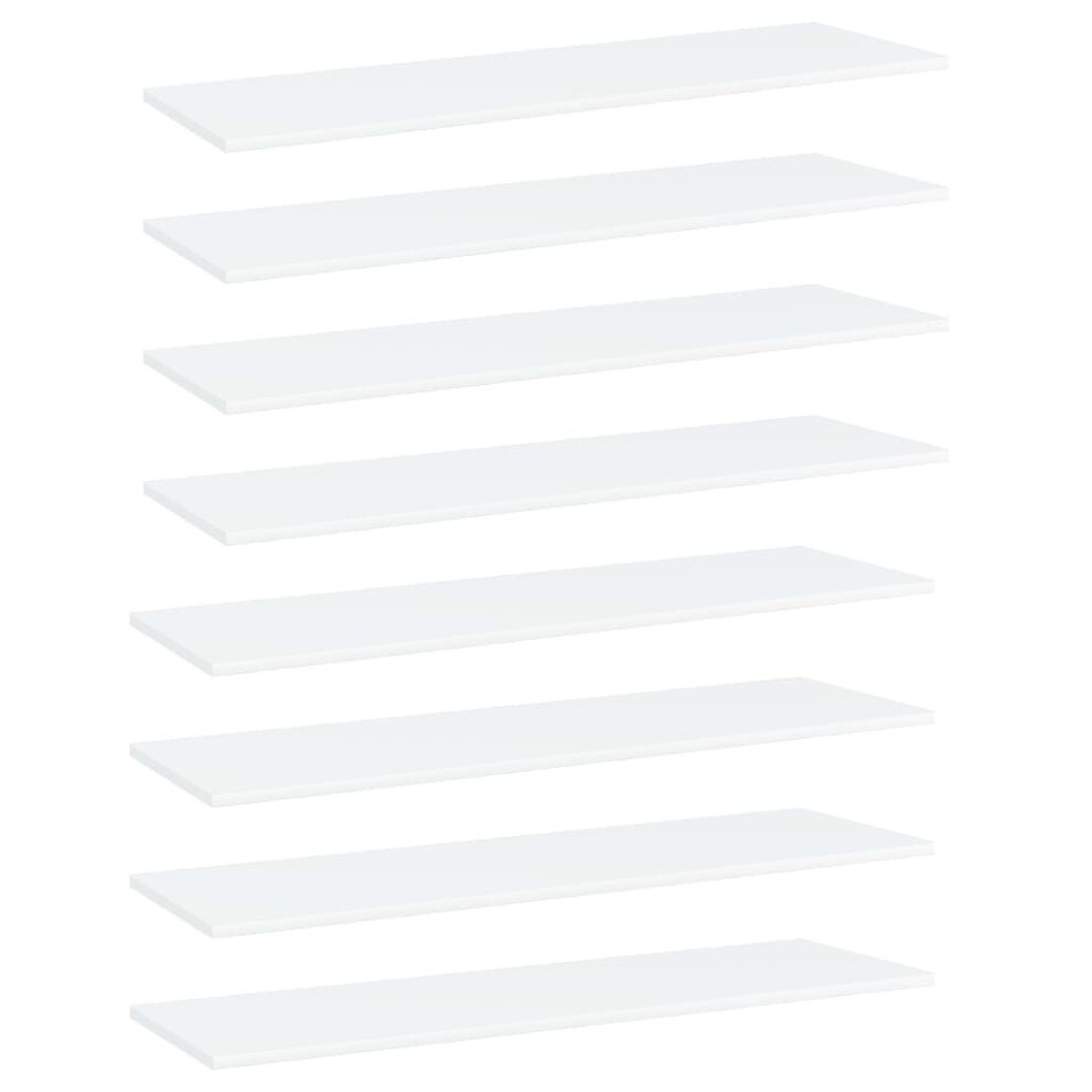 Vidaxl 8X Bookshelf Boards White Engineered Wood Extra Shelf Bookcase Bookrack