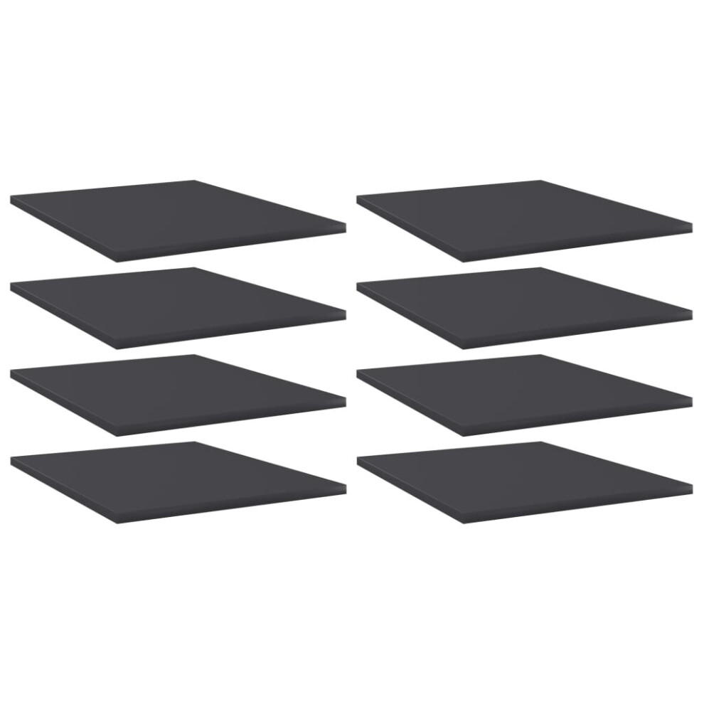 Vidaxl 8X Bookshelf Boards Engineered Wood Panel Bookcase Extra Shelf Grey