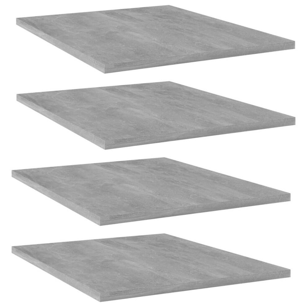 Vidaxl 4X Bookshelf Boards Concrete Engineered Wood Panel Bookcase Board Grey