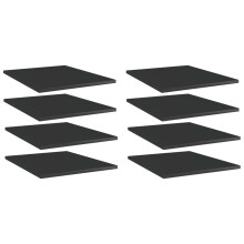 vidaXL 8x Bookshelf Boards High Gloss Black Engineered Wood Panel Bookcase