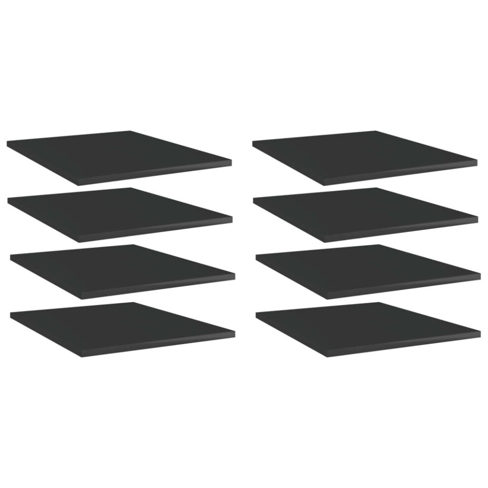 Vidaxl 8X Bookshelf Boards High Gloss Engineered Wood Panel Bookcase Black