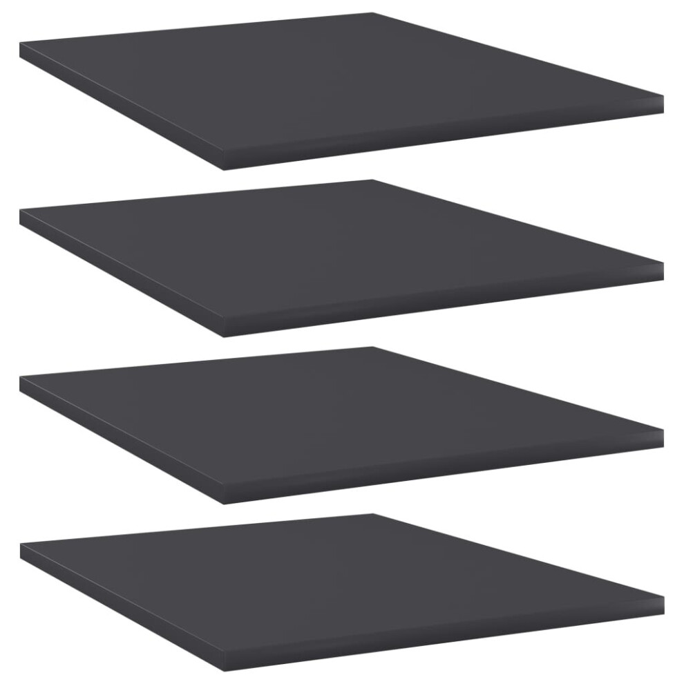 Vidaxl 4X Bookshelf Boards Grey Engineered Wood Panel Bookcase Extra Shelf