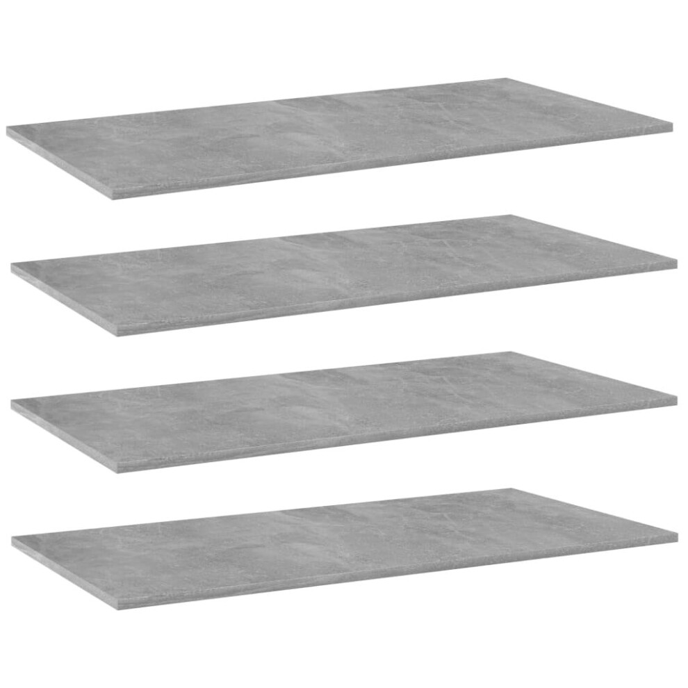Vidaxl 4X Bookshelf Boards Concrete Engineered Wood Wall Hanging Shelf Grey