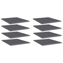 vidaXL 8x Bookshelf Boards High Gloss Grey Engineered Wood Panel Bookcase