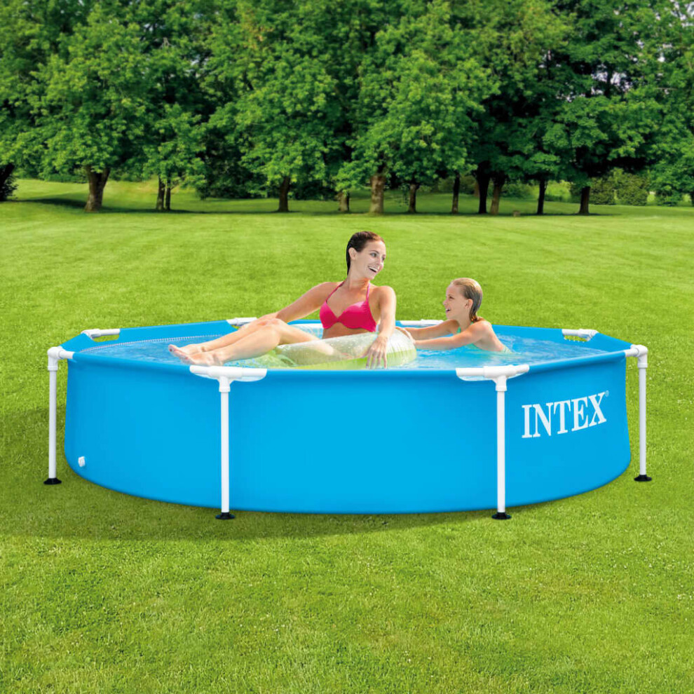 Intex Swimming Pool Metal Frame Above Ground Framed Pond Garden Round Outdoor