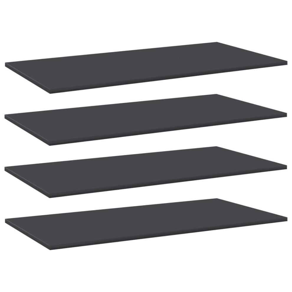 Vidaxl 4X Bookshelf Boards Engineered Wood Bookrack Wall Hanging Shelf Grey