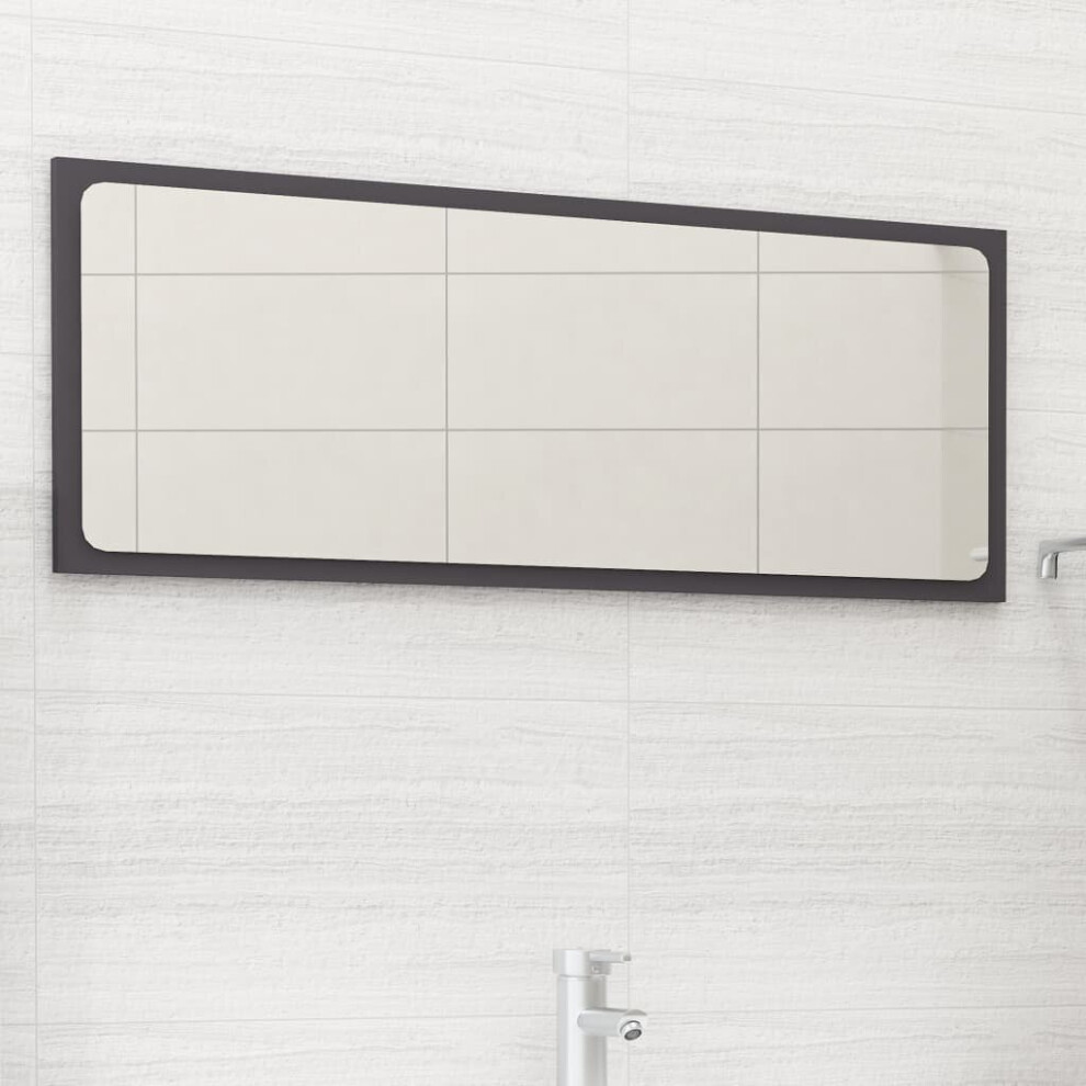 Vidaxl Bathroom Mirror Engineered Wood Home Washroom Mirror Vanity Unit Grey