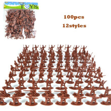 100pcs Soldados de brinquedo militares aleatórios a cores 12 poses