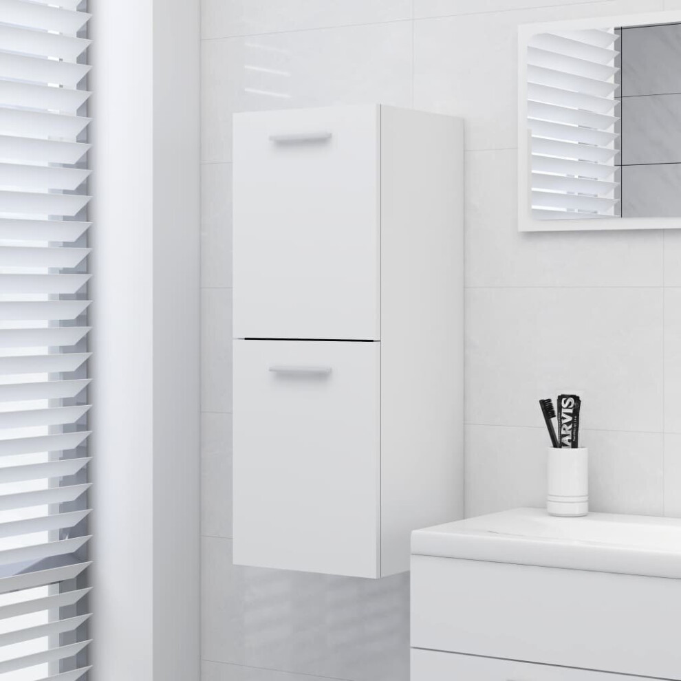 Vidaxl Bathroom Cabinet White Engineered Wood Bathroom Cupboard Wall Cabinet