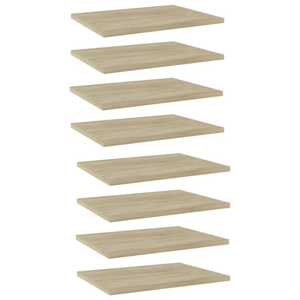 Vidaxl 8X Bookshelf Boards Sonoma Oak Engineered Wood Bookcase Extra Shelf