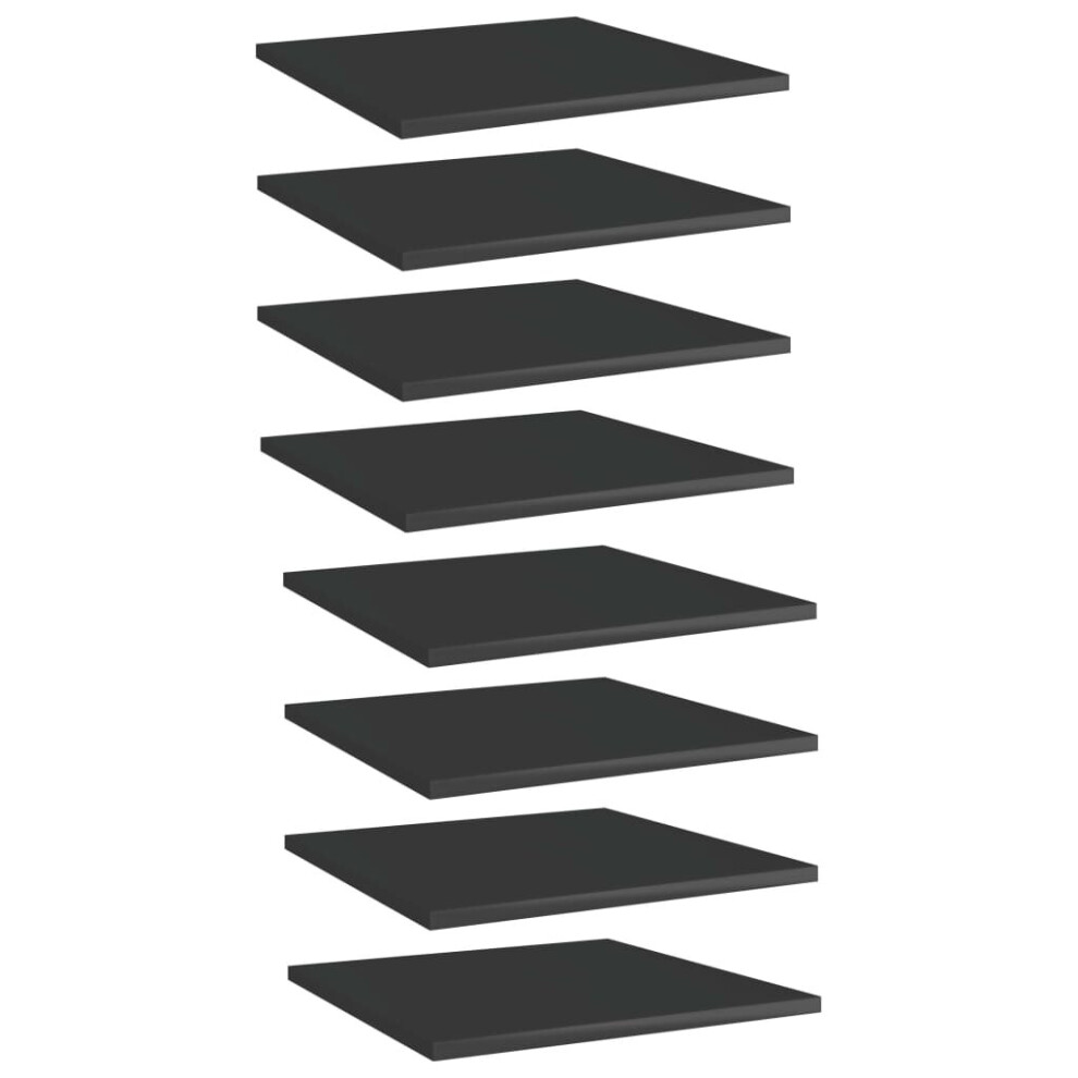 Vidaxl 8X Bookshelf Boards High Gloss Engineered Wood Extra Bookcase Black