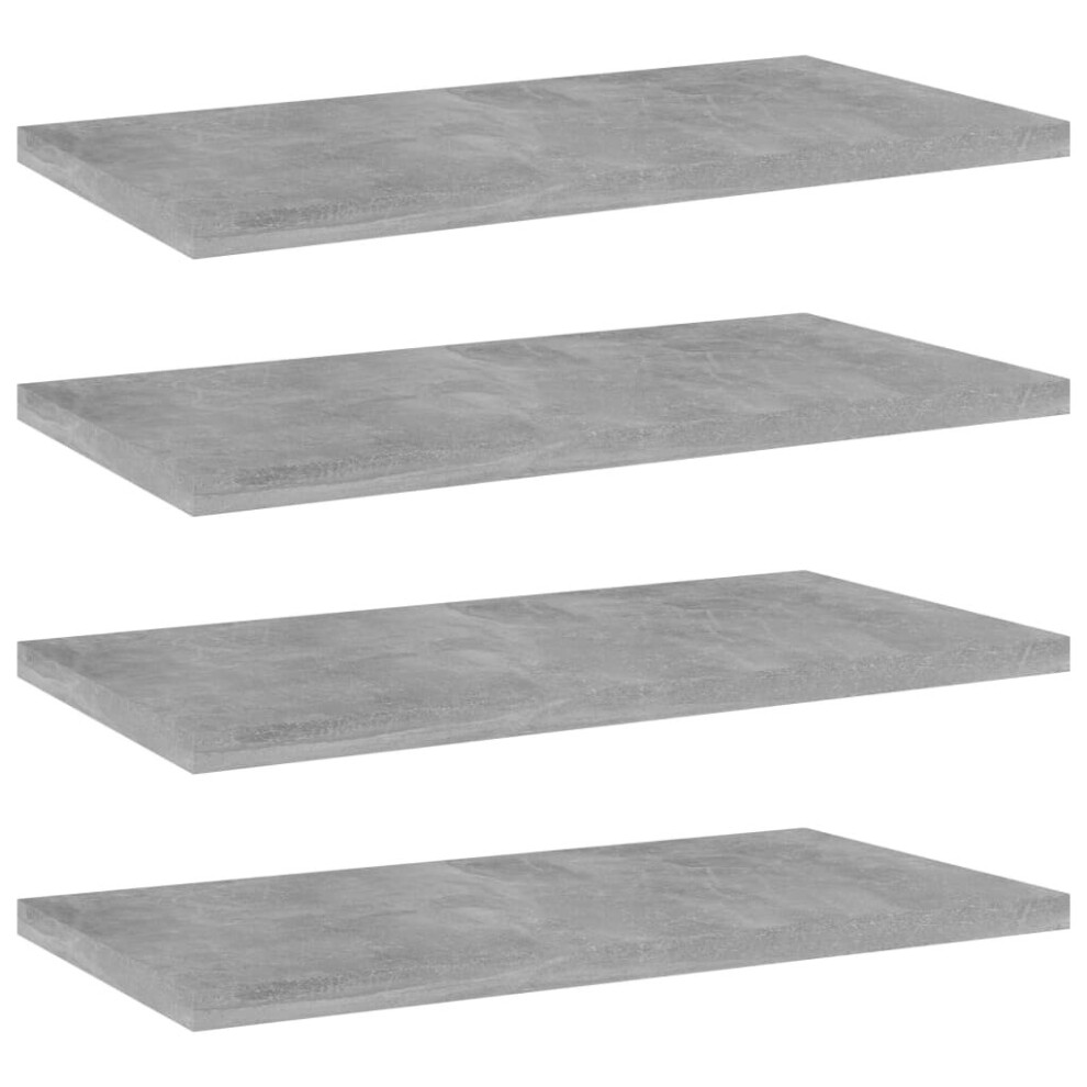 vidaXL 4x Bookshelf Boards Concrete Grey Chipboard Extra Shelves Shelf Panels