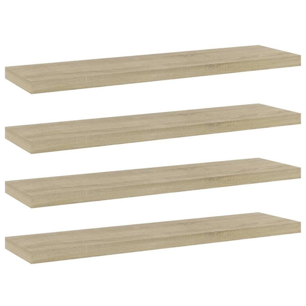 vidaXL 4x Bookshelf Boards Sonoma Oak Chipboard Shelf Panels Extra Shelves