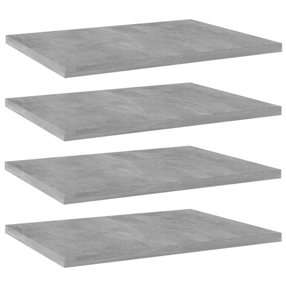 Vidaxl 4X Bookshelf Boards Concrete Engineered Wood Bookcase Extra Shelf Grey