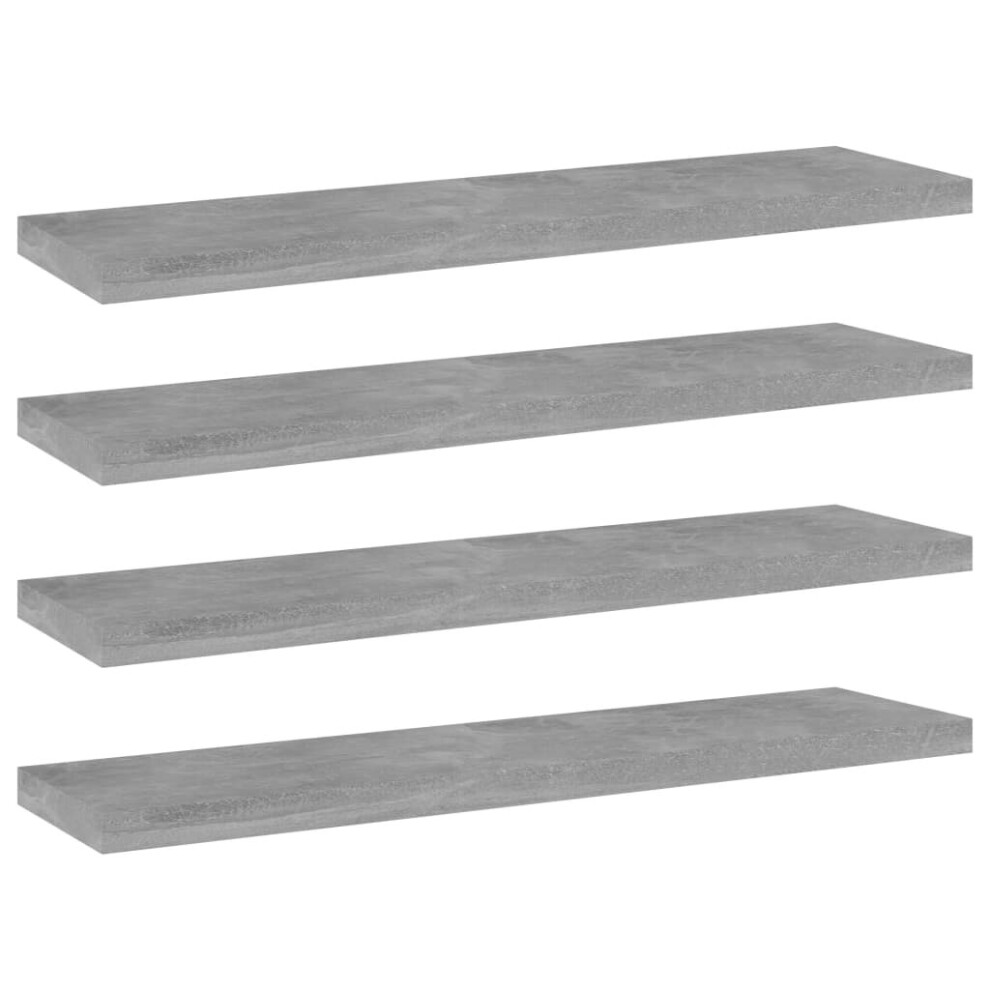 Vidaxl 4X Bookshelf Boards Concrete Engineered Wood Panel Extra Shelf Grey
