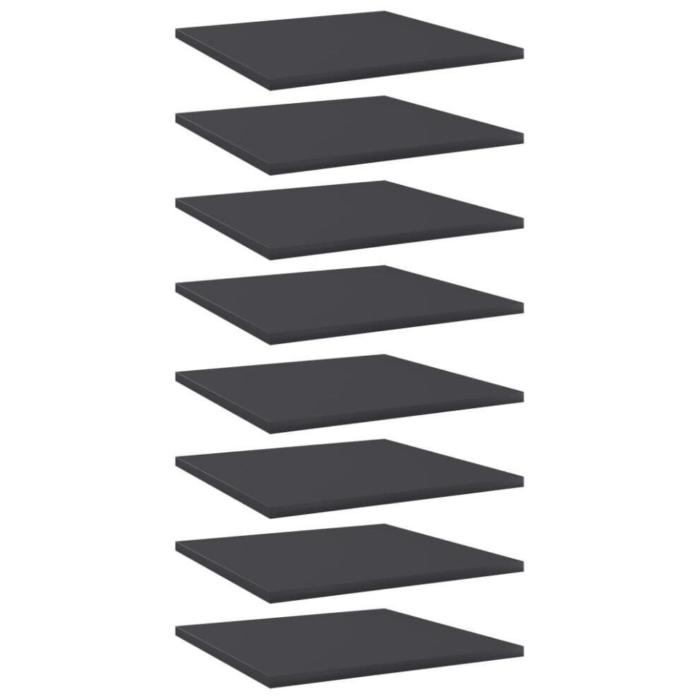 Vidaxl 8X Bookshelf Boards Grey Engineered Wood Bookcase Panel Extra Shelf