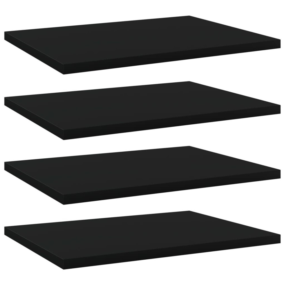 vidaXL 4x Bookshelf Boards Black Chipboard Shelf Panel Extra Shelves Bookcase