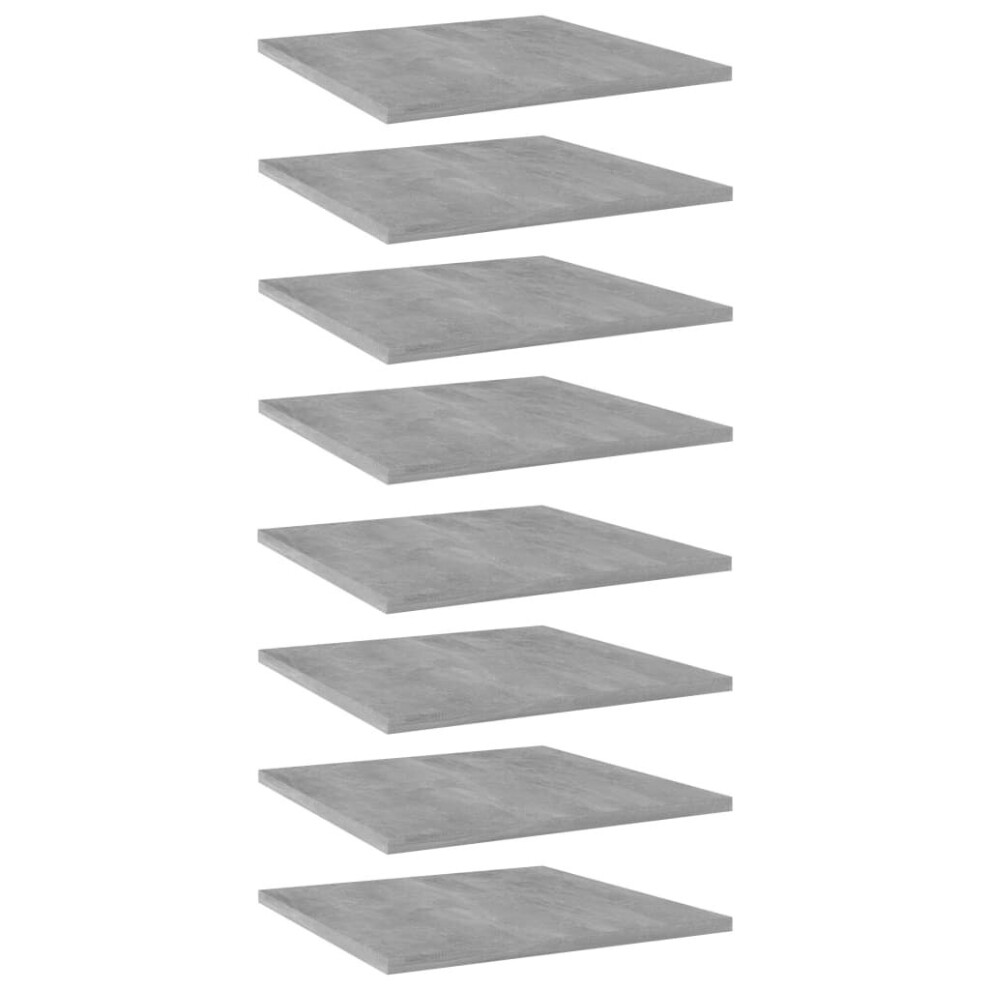 vidaXL 8x Bookshelf Boards Concrete Grey Chipboard Extra Shelves Bookcse Board