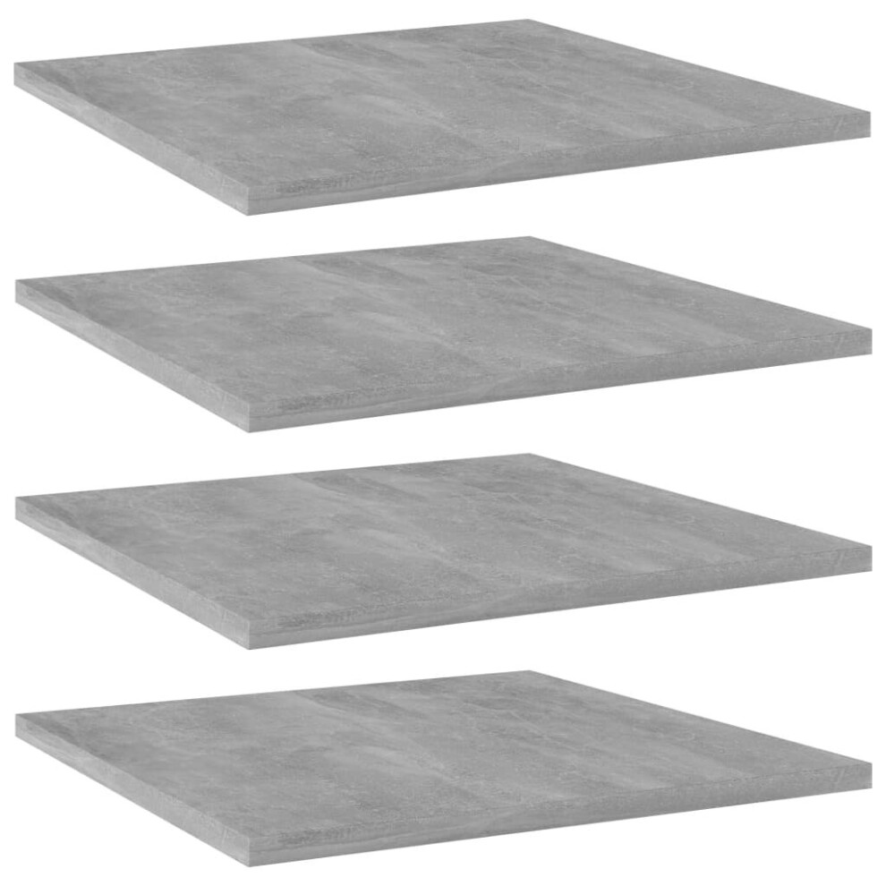 Vidaxl 4X Bookshelf Boards Concrete Engineered Wood Extra Shelf Bookcase Grey