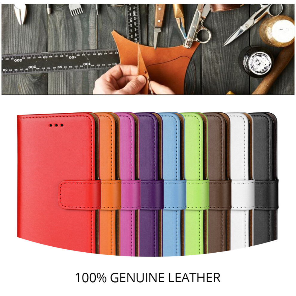 (Green) Luxury Genuine Real Leather Case Wallet Cover For Samsung Galaxy Ace S5830