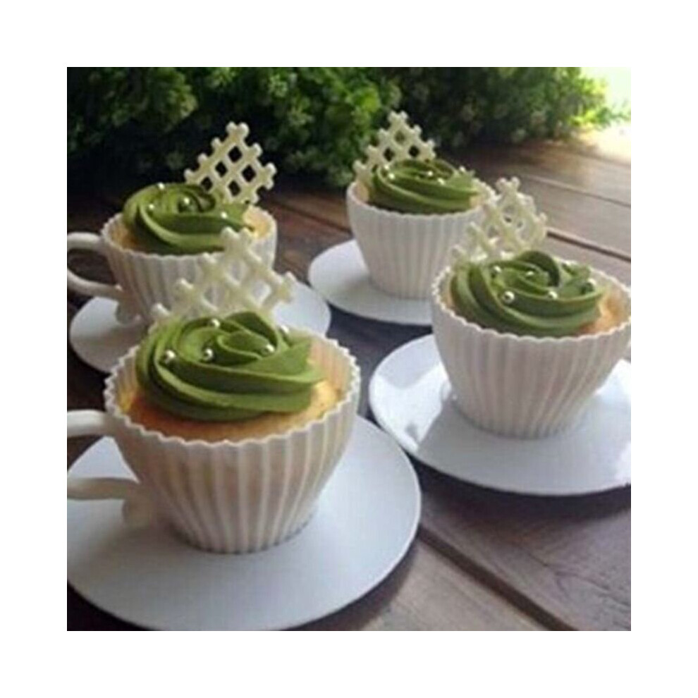 8pcs Silicone Cupcake Cups Muffin Cake Teacup Mould