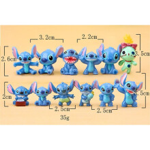 12 piezas Disney Lilo & Stitch Figuras de Acción Juguete para Niños