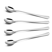 Vinsani 4-Piece Long-Handle Latte Spoon Set Stainless Steel, Mirror Finish, Durable 9999